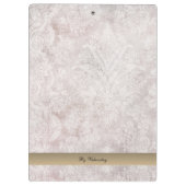 モノグラムモダンアンティーク模様ヴィンテージ花 クリップボード (裏面)