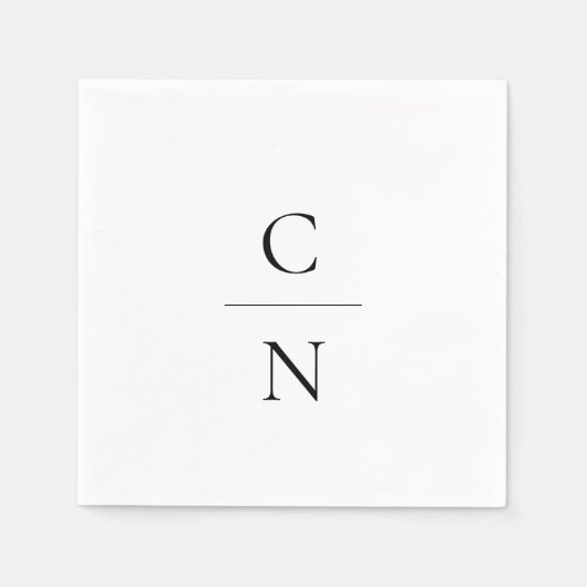 モノグラムモダンアー結婚チ スタンダードカクテルナプキン (正面)