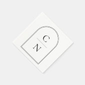 モノグラムモダンアー結婚チ スタンダードカクテルナプキン (角)