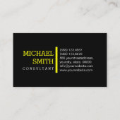 モノグラムモダンイエロープロフェッショナルプレーンブラック 名刺 (裏面)