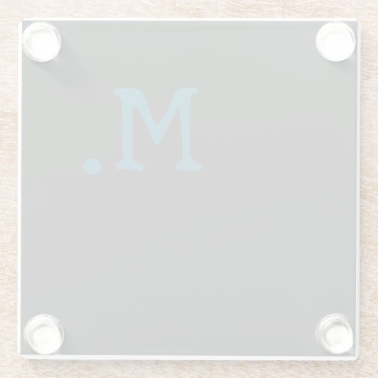 モノグラムモダンイニシャルの置き換えユーザーの追加 ガラスコースター (裏面)