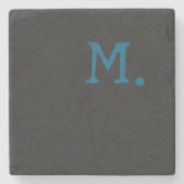 モノグラムモダンイニシャルの置き換えユーザーの追加 ストーンコースター (正面)