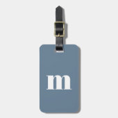 モノグラムモダンイニシャルダスティブルーグレー ラゲッジタグ (正面縦)