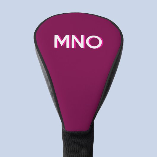 モノグラムモダンイニシャルダークピンクブルゴーニュ ゴルフヘッドカバー