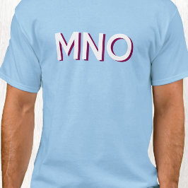 モノグラムモダンイニシャルドロップシャドウ Tシャツ