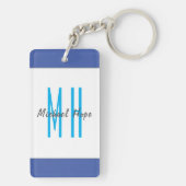 モノグラムモダンイニシャルプロフェッショナルプレーンシンプル キーホルダー (裏面)