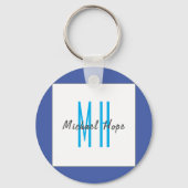 モノグラムモダンイニシャルプロフェッショナルプレーンシンプル キーホルダー (裏面)