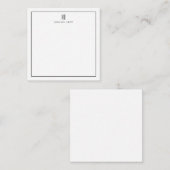 モノグラムモダンイニシャルプロフェッショナルプレーンシンプル ノートカード (正面/裏面)