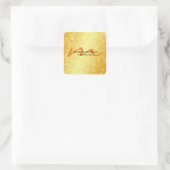 モノグラムモダンイニシャルプロフェッショナル金ゴールド色 スクエアシール (バッグ)