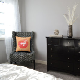 モノグラムモダンイニシャルレターオレンジ装飾用クッション クッション