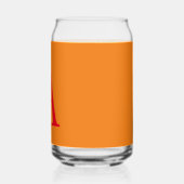 モノグラムモダンイニシャルレタートレンディーオレンジレッド ガラス缶 (右)