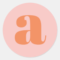 モノグラムモダンイニシャルレターパステルピンクオレンジ