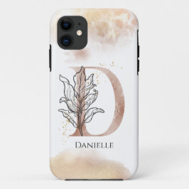 モノグラムモダンイニシャルレターDボホパーソナライズされた iPhone 11 ケース