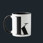 モノグラムモダンイニシャルレターk白黒 マグカップ<br><div class="desc">白黒モダンの可愛いkモノグラム。あなたのもし好きな手紙はこのマグで動作しない、あなたが望む手紙または私のためのモノグラムマグのコレクションを参照して連絡ください。</div>