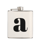 モノグラムモダンイニシャルレタ結婚ーの白はっきりした色 フラスク (正面)