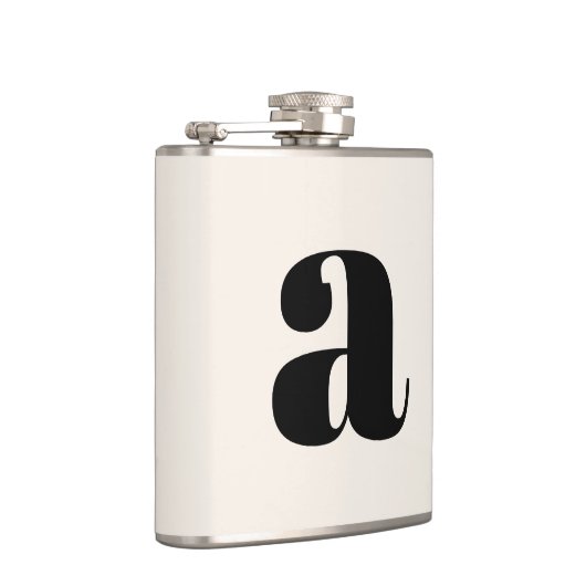 モノグラムモダンイニシャルレタ結婚ーの白はっきりした色 フラスク (右)