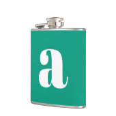モノグラムモダンイニシャルレタ結婚ーズ緑 フラスク (左)