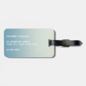 モノグラムモダンイニシャル名ティール(緑がかった色)アクアグラデーション ラゲッジタグ (裏面横)