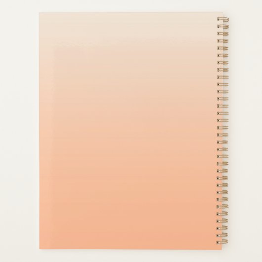 モノグラムモダンイニシャル名ピーチグラデーション プランナー手帳 (裏面)