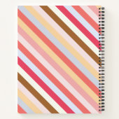 モノグラムモダンイニシャル対角キャンディストライプー ノートブック (裏面)