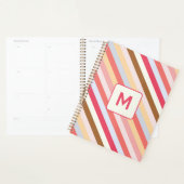 モノグラムモダンイニシャル対角キャンディストライプー プランナー手帳 (ディスプレー)