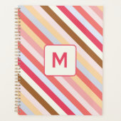 モノグラムモダンイニシャル対角キャンディストライプー プランナー手帳 (正面)