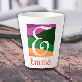 モノグラムモダンイニシャル文字オレンジ カフェラテマグ