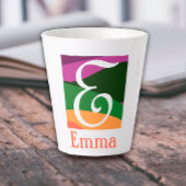 モノグラムモダンイニシャル文字オレンジ カフェラテマグ