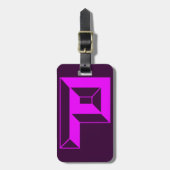 モノグラムモダンイニシャル文字P ラゲッジタグ (正面縦)