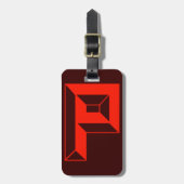 モノグラムモダンイニシャル文字P ラゲッジタグ (正面縦)