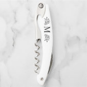 モノグラムモダンイニシャル素朴植物学 ソムリエナイフ (正面)