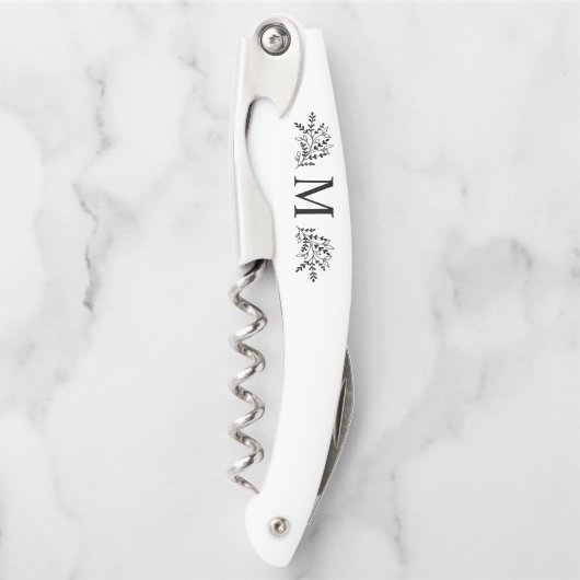 モノグラムモダンイニシャル素朴植物学 ソムリエナイフ (正面)