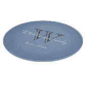 モノグラムモダンイニシャル+ファミリー名シック カッティングボード (角)