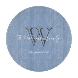 モノグラムモダンイニシャル+ファミリー名シック カッティングボード