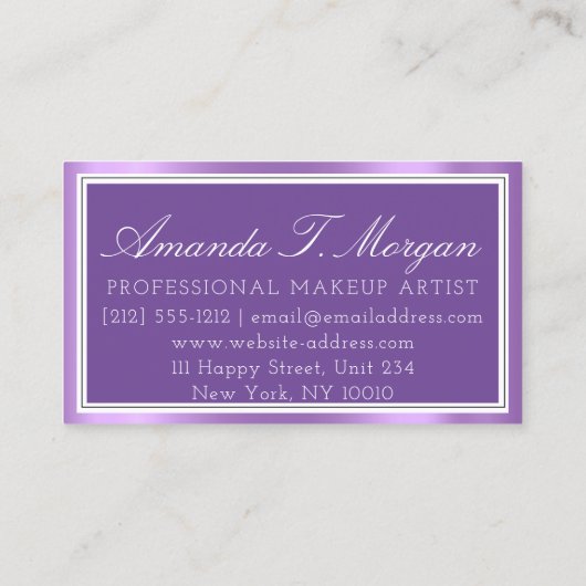 モノグラムモダンイベントプランナー枠パープルVIP 名刺 (裏面)