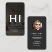 モノグラムモダンインテリアデザイナーアーキテクチャ 名刺 (正面/裏面)