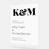 モノグラムモダンウェルカム – ステートメはっきりしたント アクリルサイン (傾斜)