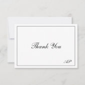 モノグラムモダンエレガントな結婚式 サンキューカード (正面)