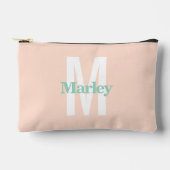 モノグラムモダンエレガントはっきりした赤面ピンクかわいいシック アクセサリーポーチ (正面)