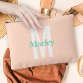 モノグラムモダンエレガントはっきりした赤面ピンクかわいいシック アクセサリーポーチ