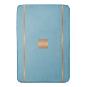 モノグラムモダンエレガントグリッターブルーと金ゴールド バスマット (正面縦)