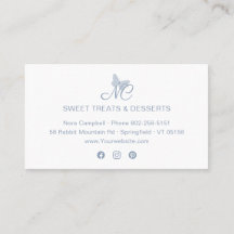 モノグラムモダンエレガントダスティブルーバタフライ