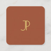 モノグラムモダンエレガントテンプレートラグジュアリースクエア スクエア名刺 (正面)