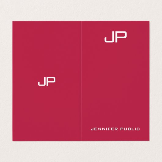 モノグラムモダンエレガントトレンドカラービバマゼンタ 名刺 (外部フラット)