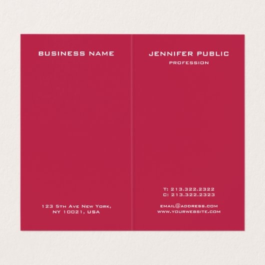 モノグラムモダンエレガントトレンドカラービバマゼンタ 名刺 (内部フラット)