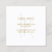 モノグラムモダンエレガントフェイクライムグリーン箔 スクエア名刺 (裏面)