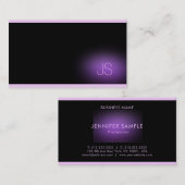 モノグラムモダンエレガントプロフェッショナルパープルシック 名刺 (正面/裏面)
