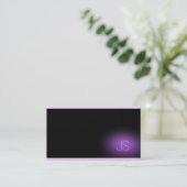 モノグラムモダンエレガントプロフェッショナルパープルシック 名刺 (スタンド正面)