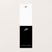 モノグラムモダンエレガントミニマル黒白 名刺 (外部フラット)