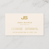 モノグラムモダンエレガントラグジュアリールビーレッド&金ゴールド 名刺 (裏面)